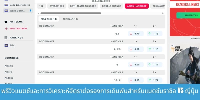 การทำนายผลการแข่งขันระหว่างบราซิลกับญี่ปุ่น: การดวลเดือดในฟุตบอลโลก 2026 พรีวิวแมตช์และการวิเคราะห์อัตราต่อรองการเดิมพันสำหรับแมตช์บราซิล vs ญี่ปุ่น